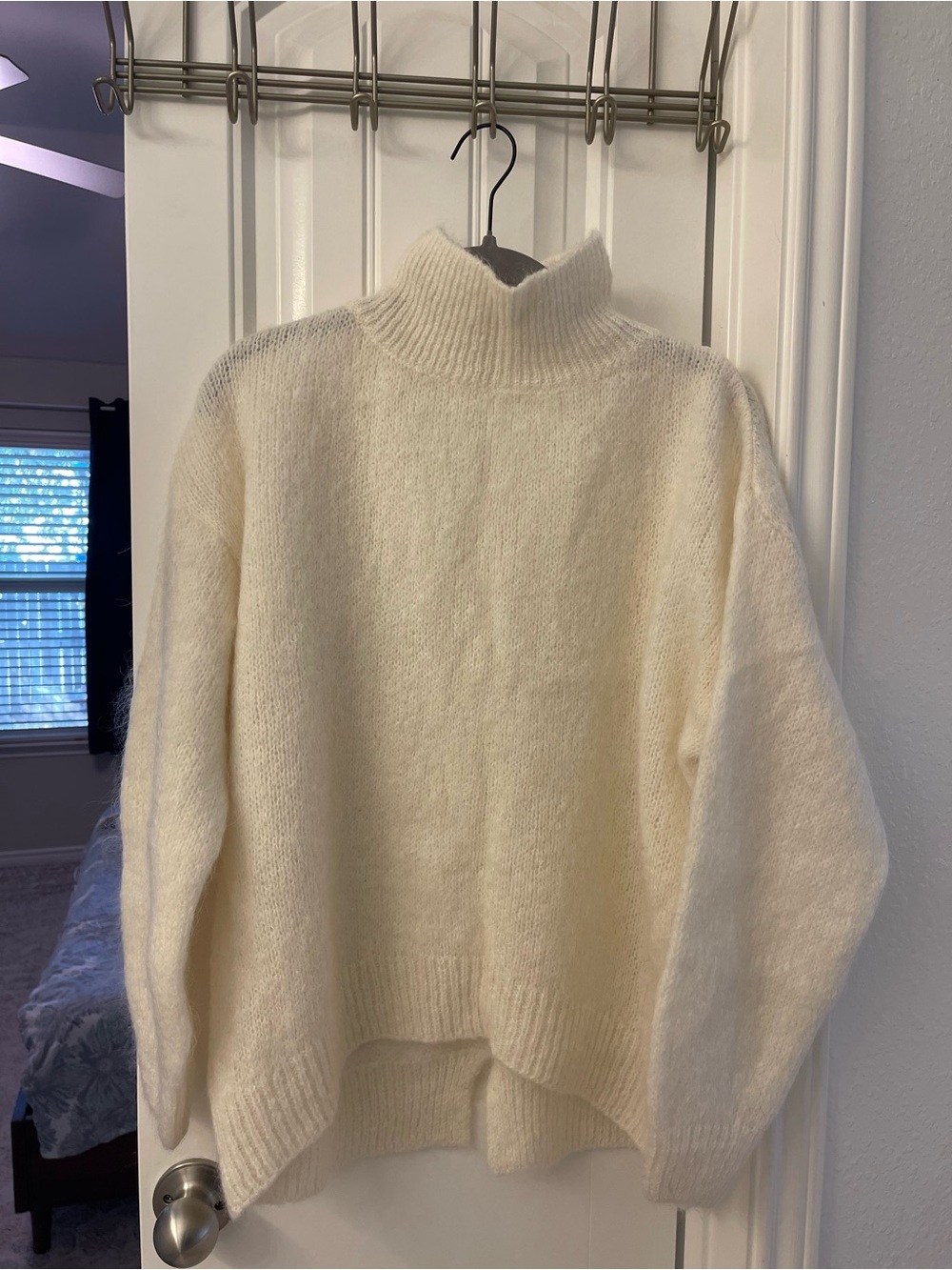 Cream Turtleneck Oversized Women's Sweater